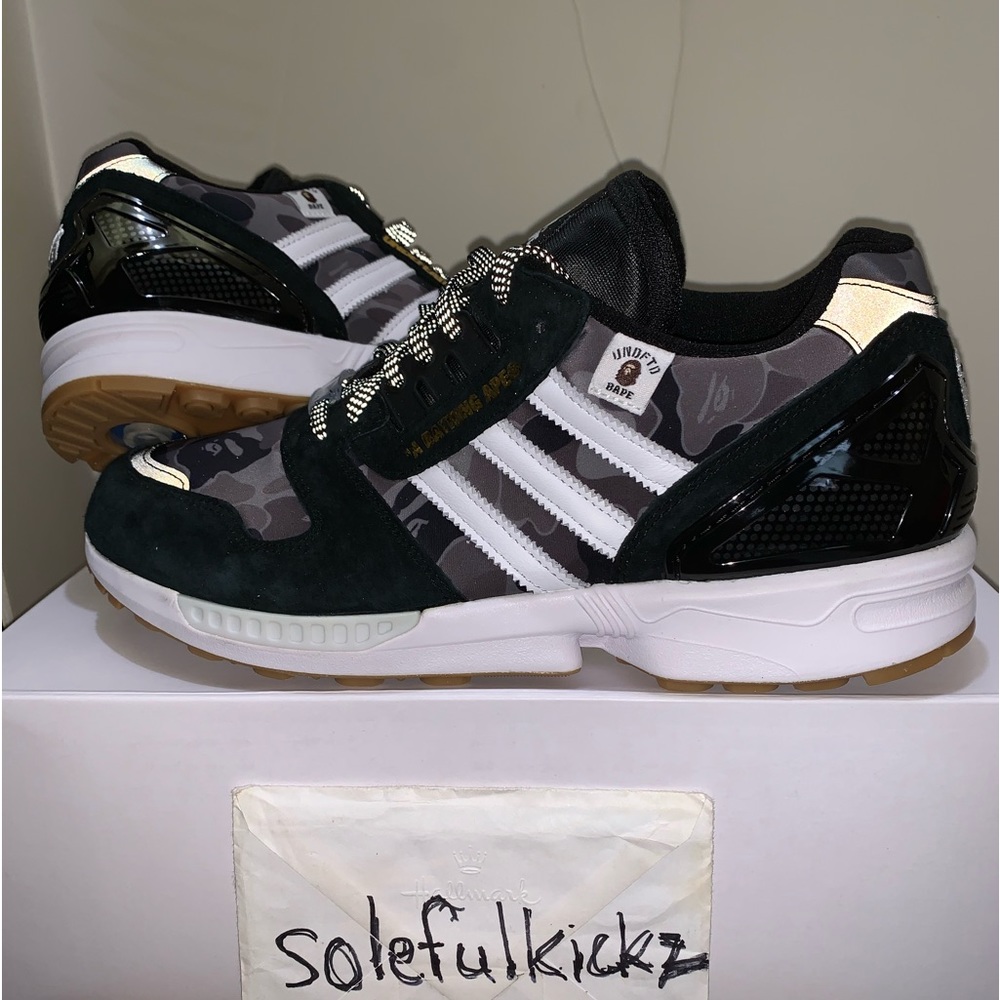 Bape x Undefeated x Adidas ZX 8000 Sz. 9 FY8852 CBlack/FTWhite/Gum3 Deadstock